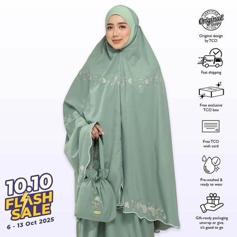 03_Telekung TCO Signature Camellia Moss Sage
