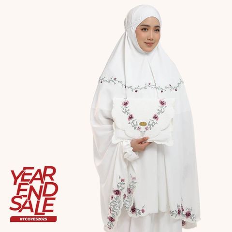 01_Telekung TCO Mekar Luxe Off White