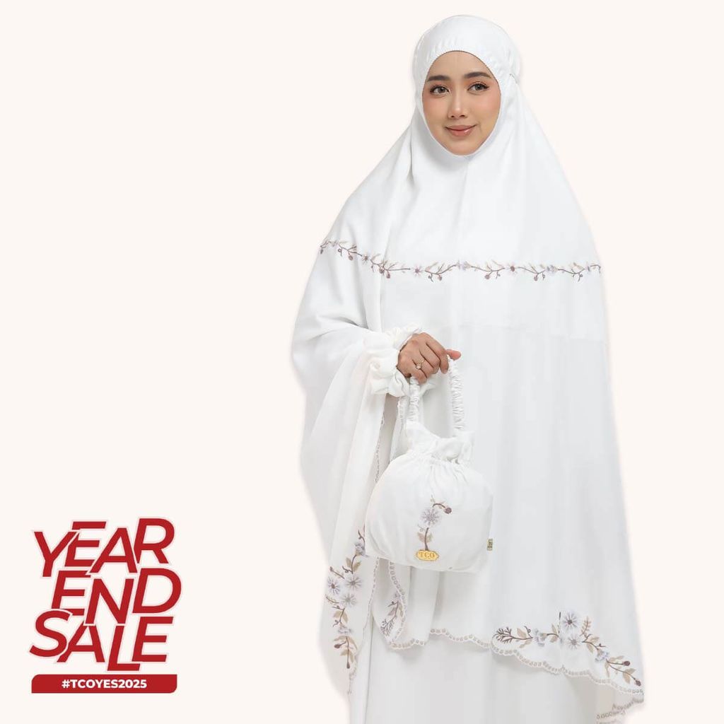 02_Telekung TCO Akira White Muka Getah