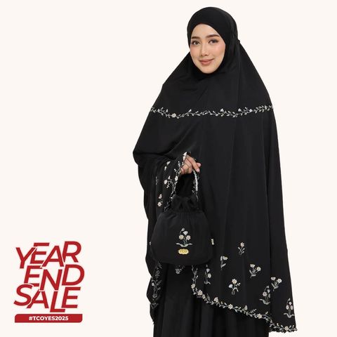 04_Telekung TCO Daisy Luxe Jet Black
