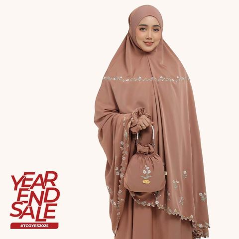 01_Telekung TCO Daisy Luxe Burnt Brick