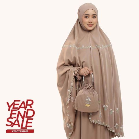 02_Telekung TCO Daisy Luxe Coco Mocha