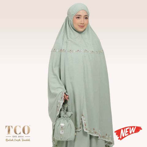 01_Telekung TCO Pearl Yasmine Dusty Green New