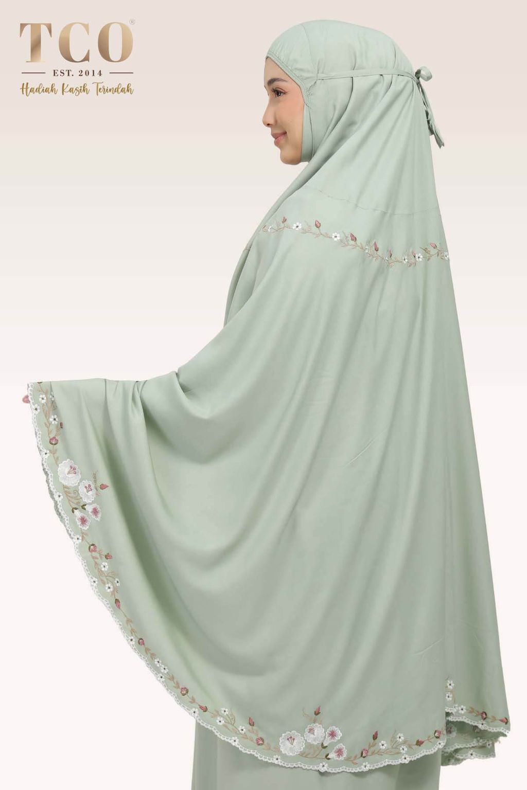 03_Telekung TCO Pearl Yasmine Dusty Green
