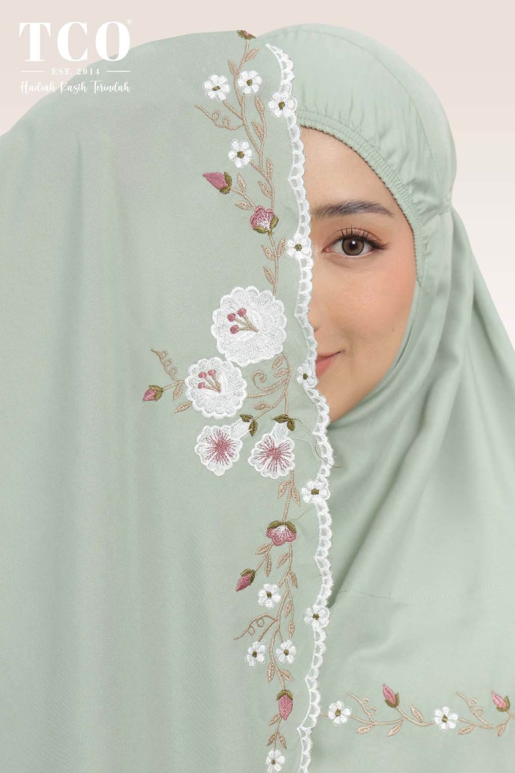 05_Telekung TCO Pearl Yasmine Dusty Green