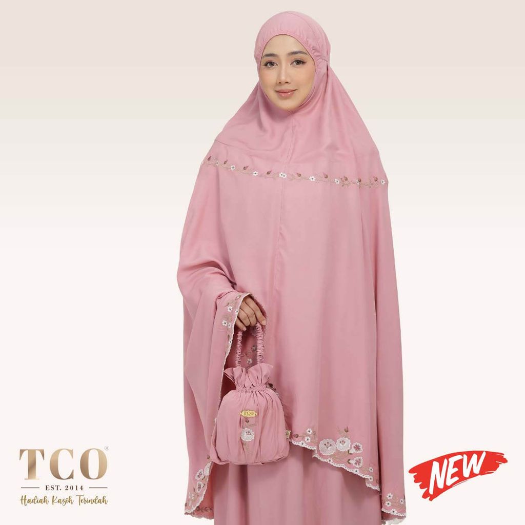 01_Telekung TCO Pearl Yasmine Pastel Rose New