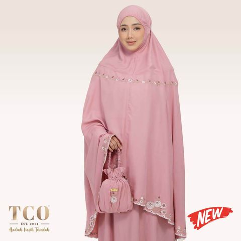 01_Telekung TCO Pearl Yasmine Pastel Rose New