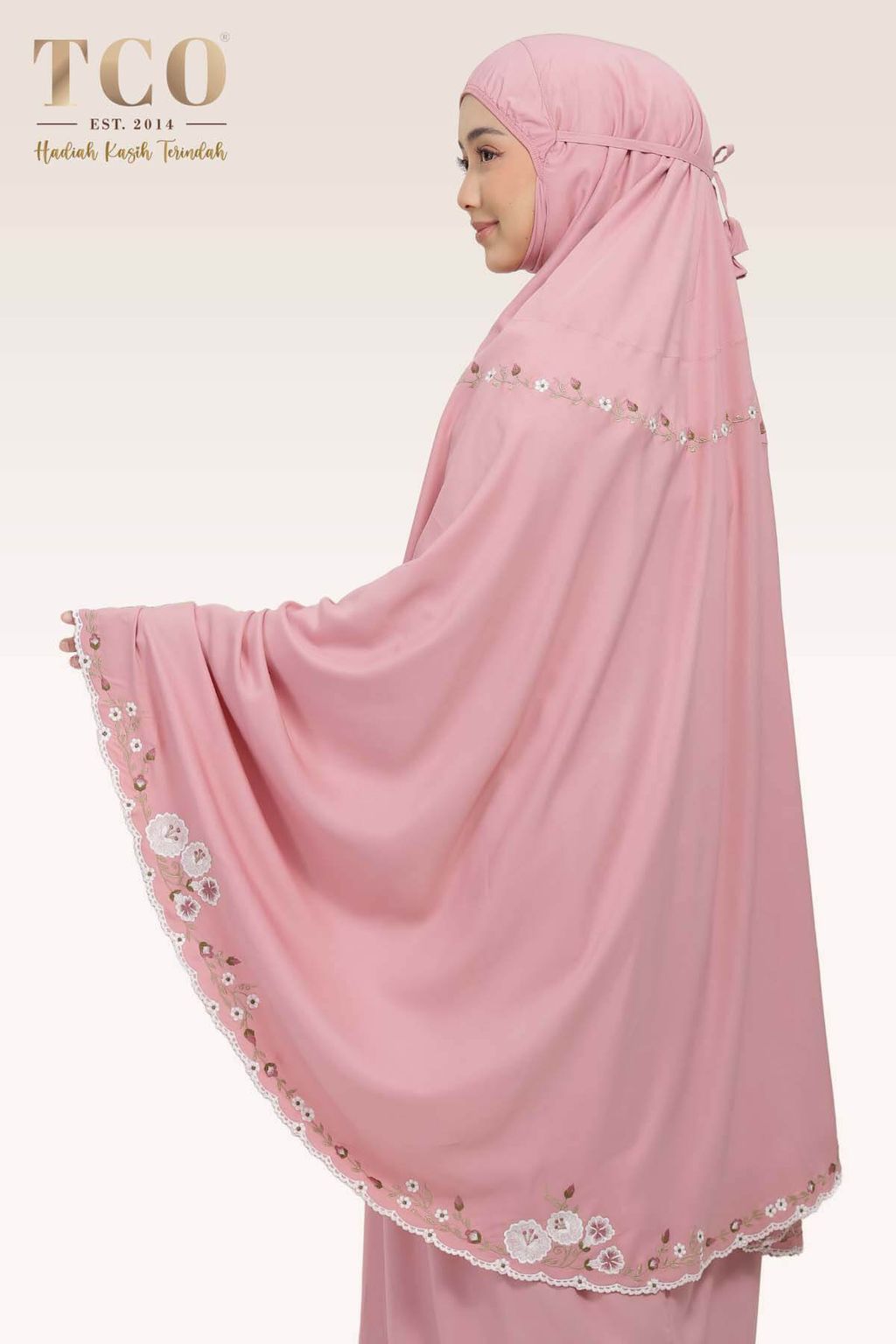 03_Telekung TCO Pearl Yasmine Pastel Rose