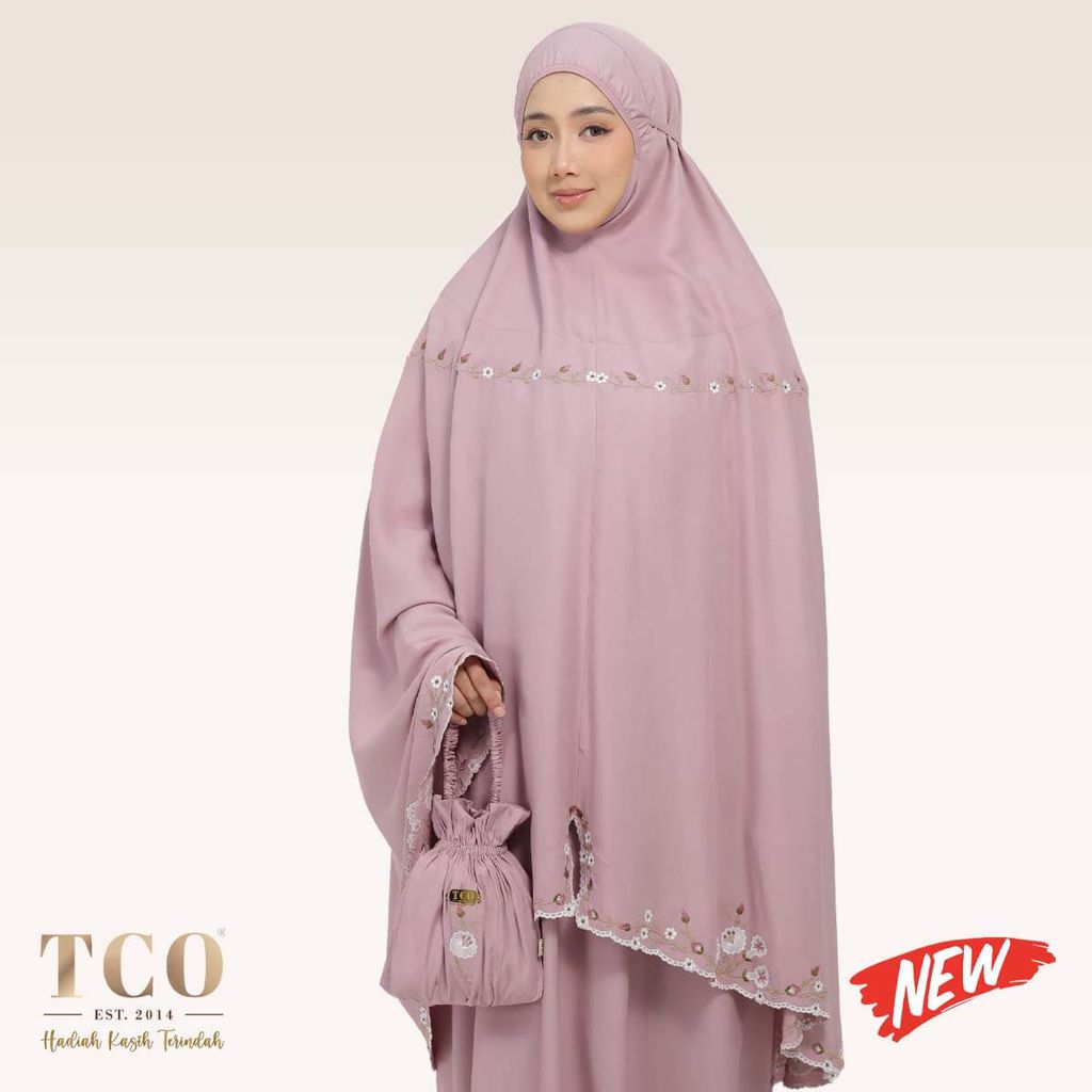 01_Telekung TCO Pearl Yasmine Plum Mauve New