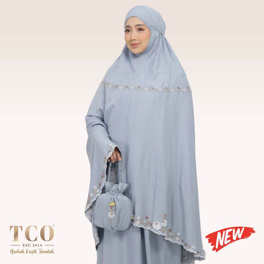 01_Telekung TCO Pearl Yasmine Smoky Bluish New