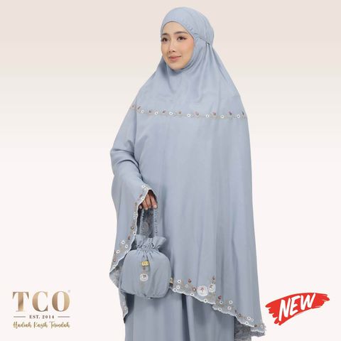 01_Telekung TCO Pearl Yasmine Smoky Bluish New