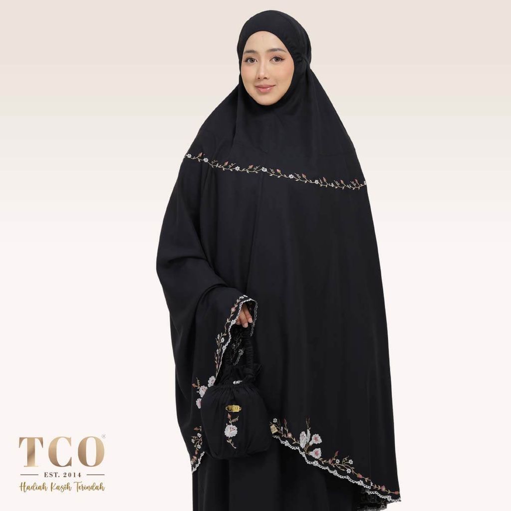 01_Telekung TCO Pearl Yasmine Classic Black