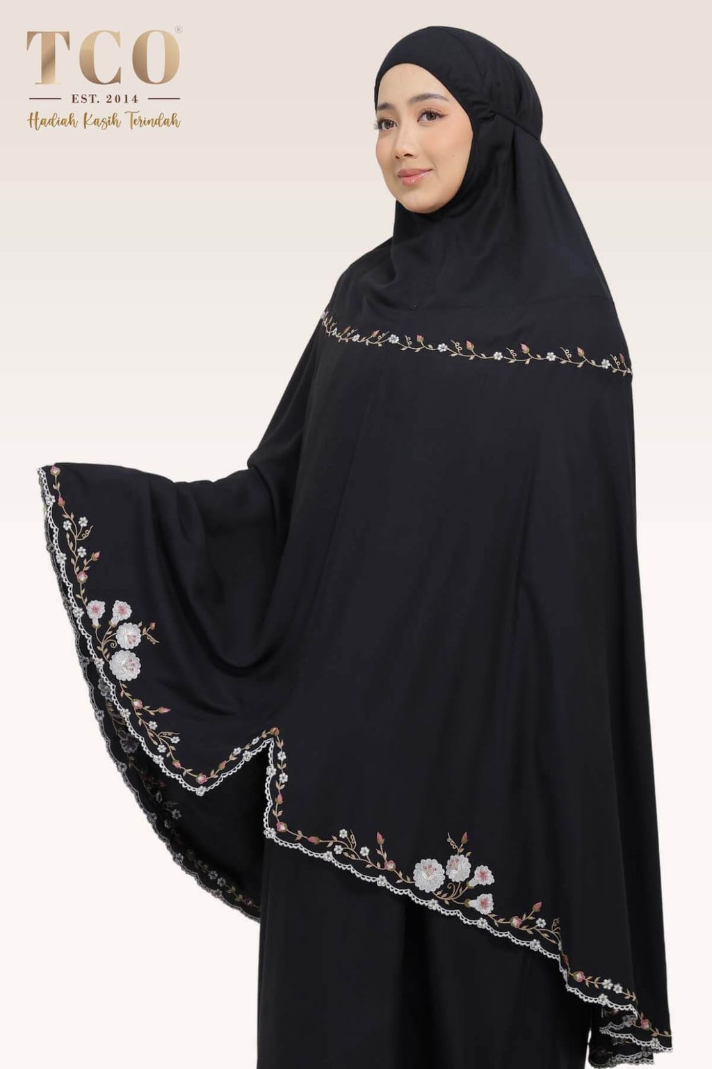 02_Telekung TCO Pearl Yasmine Classic Black