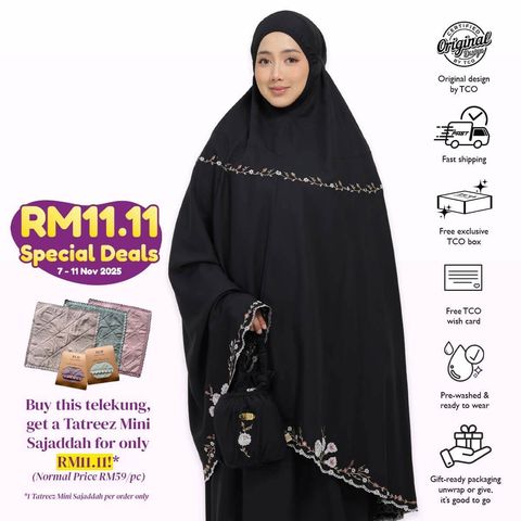 06_Telekung TCO Pearl Yasmine Classic Black