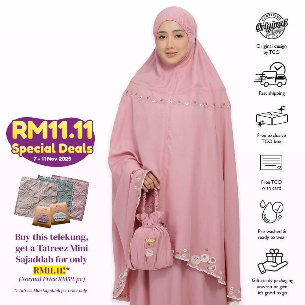 03_Telekung TCO Pearl Yasmine Pastel Rose