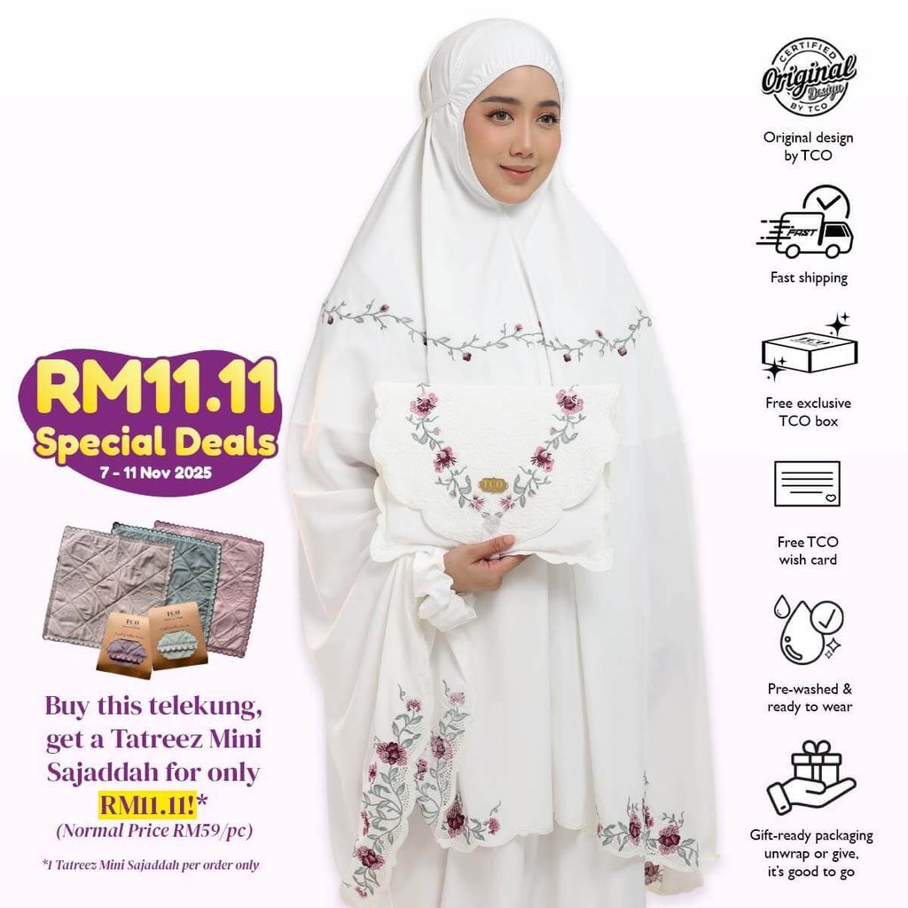 04_Telekung TCO Mekar Luxe Off White