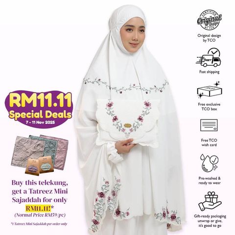 04_Telekung TCO Mekar Luxe Off White