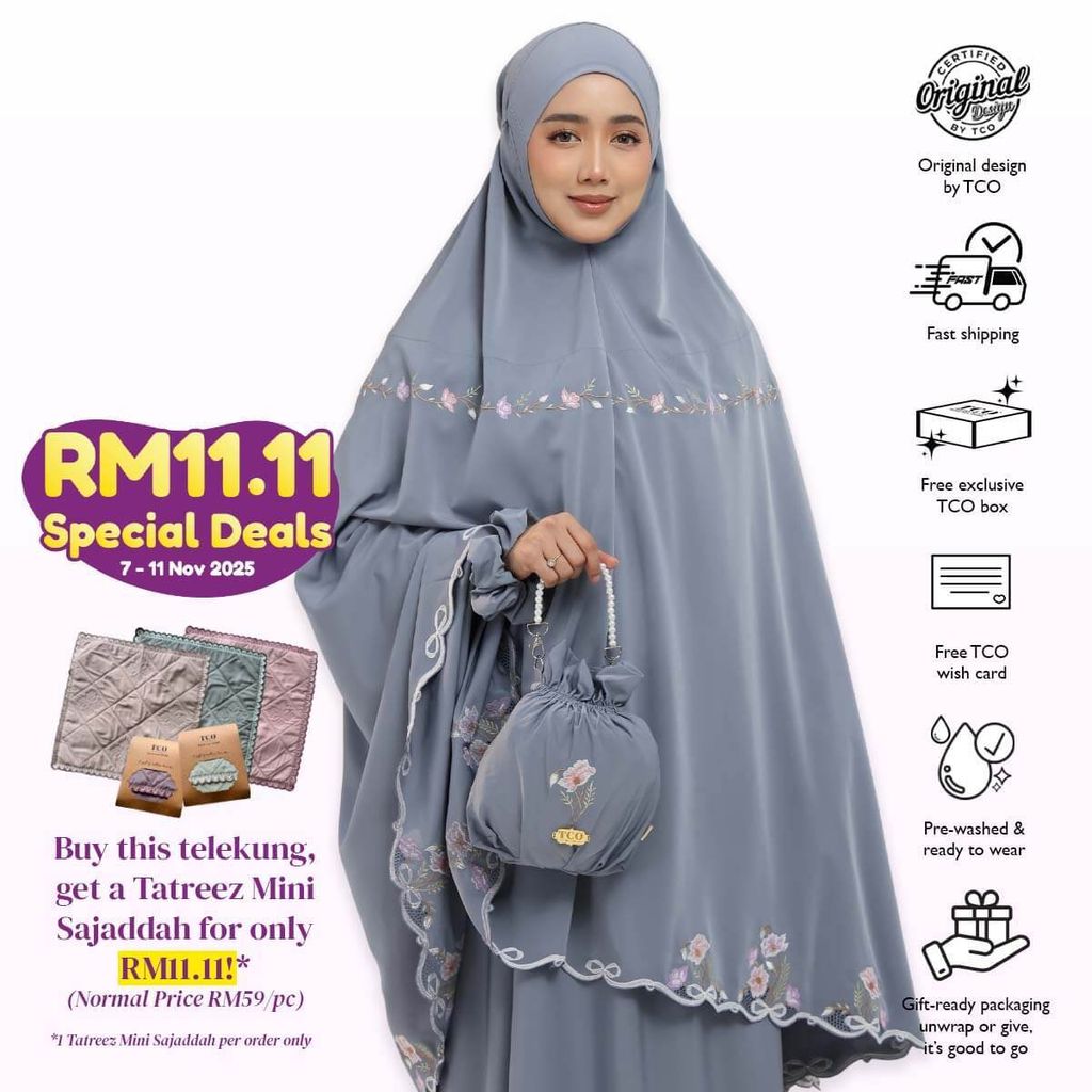 01_Telekung TCO Blossom Luxe Icy Gray
