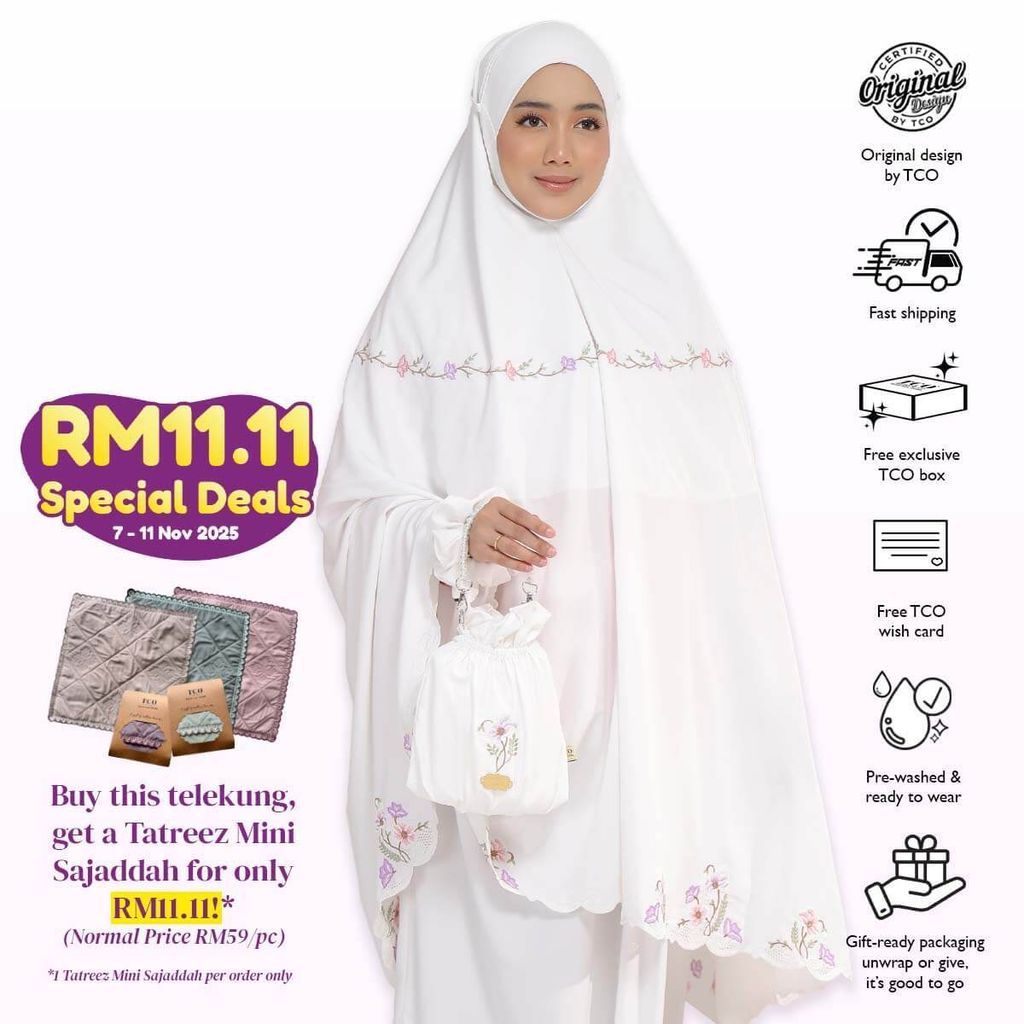 09_Telekung TCO Blossom Luxe Off White