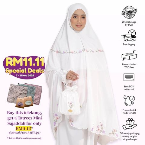 09_Telekung TCO Blossom Luxe Off White