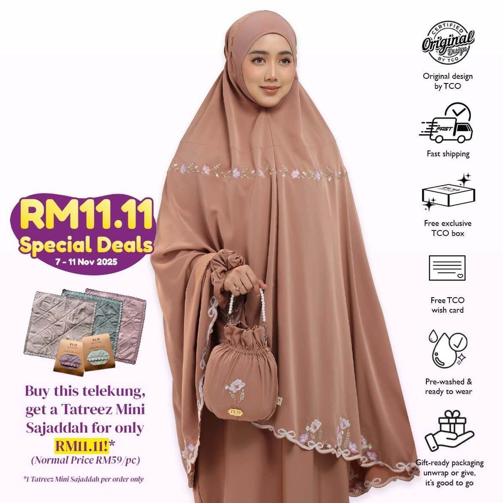 02_Telekung TCO Blossom Luxe Burnt Brick