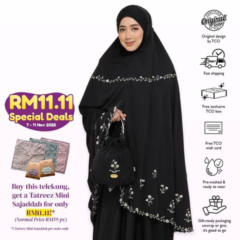 07_Telekung TCO Daisy Luxe Jet Black