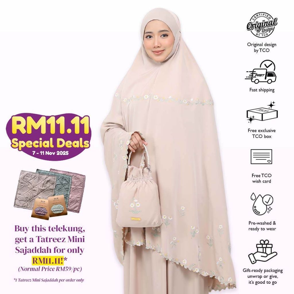 08_Telekung TCO Daisy Luxe Almondy Latte