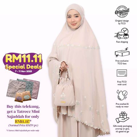 08_Telekung TCO Daisy Luxe Almondy Latte