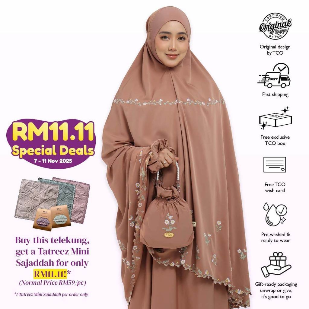 03_Telekung TCO Daisy Luxe Burnt Brick