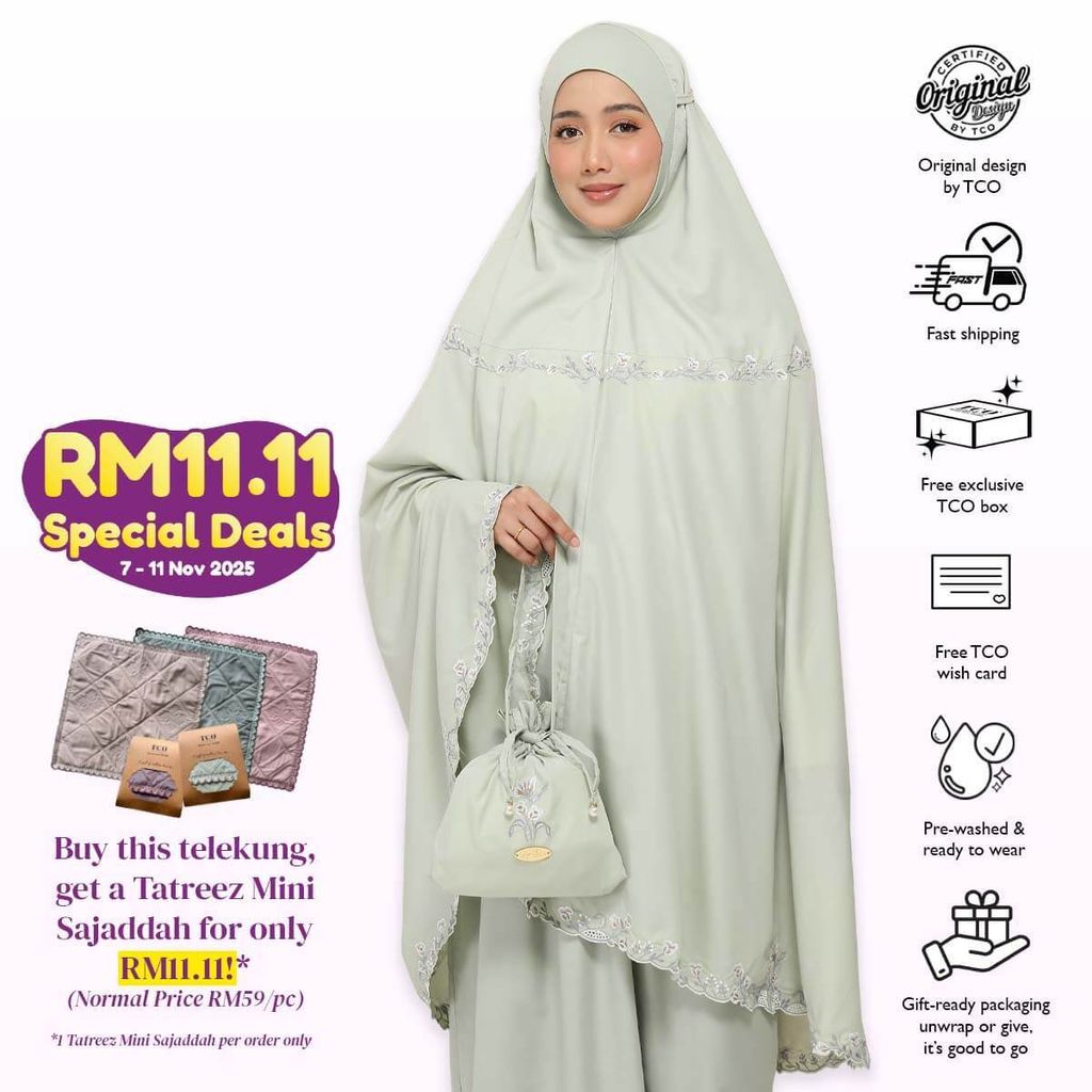 07_Telekung TCO Signature Tulip Pale Olive