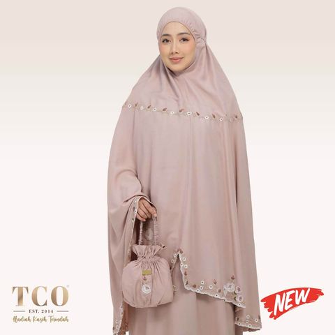01_Telekung TCO Pearl Yasmine Creamy Mocha New