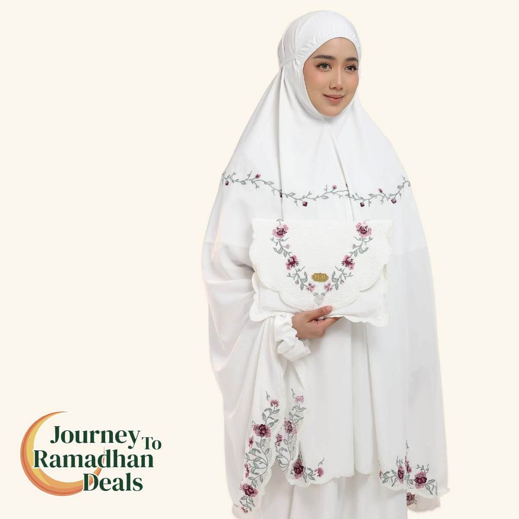 01_Telekung TCO Mekar Luxe Off White