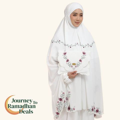 01_Telekung TCO Mekar Luxe Off White