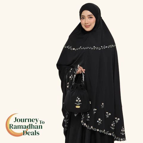 04_Telekung TCO Daisy Luxe Jet Black