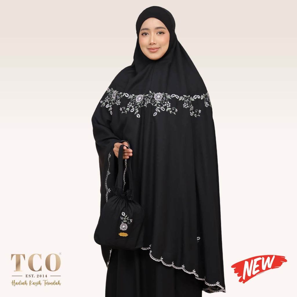 01_Telekung TCO Pearl Ratna Classic Black New