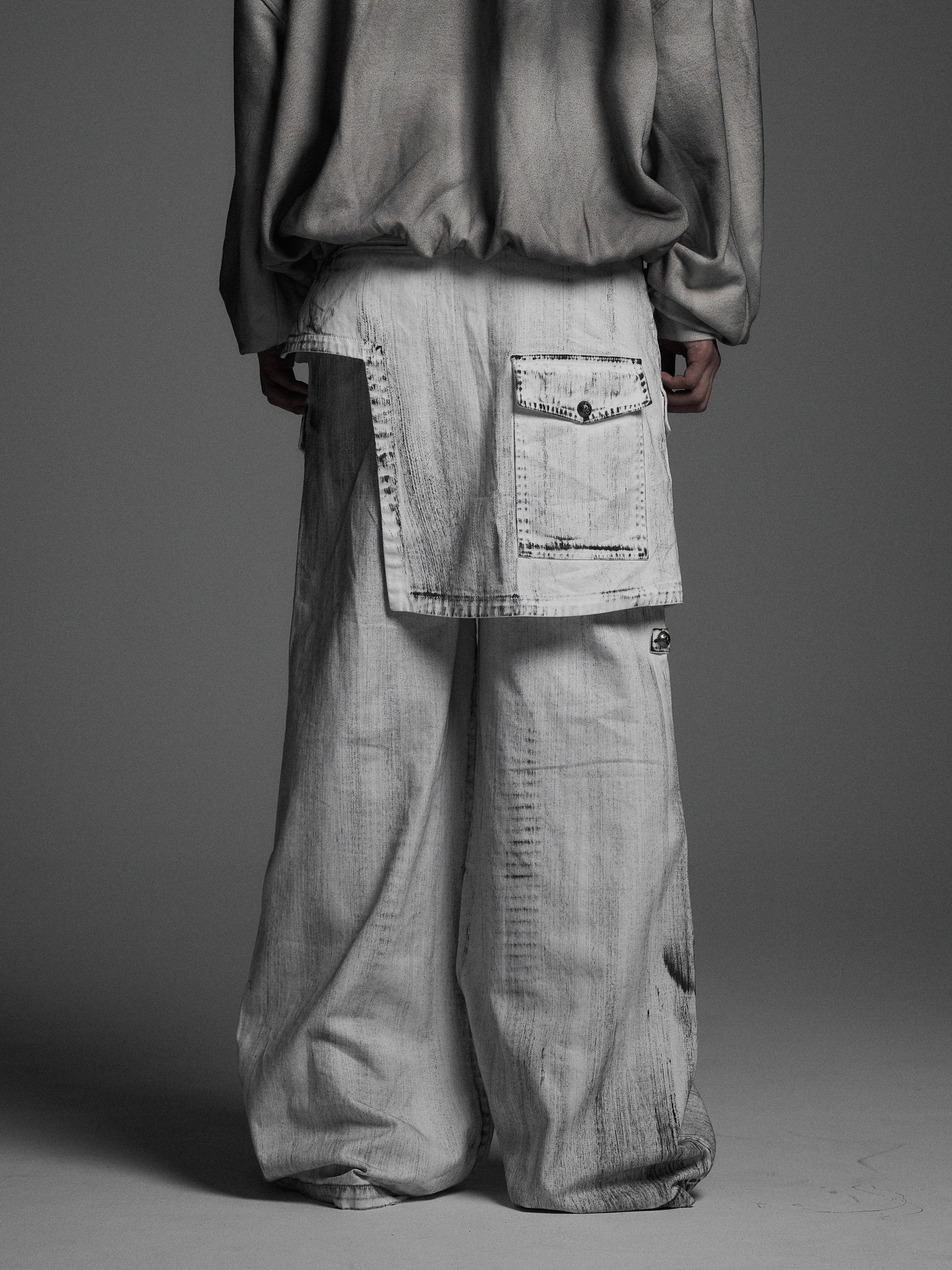 ROSEN KREUZ】DOCKING SKIRT FLARE WIDE PANTS ( 2 color