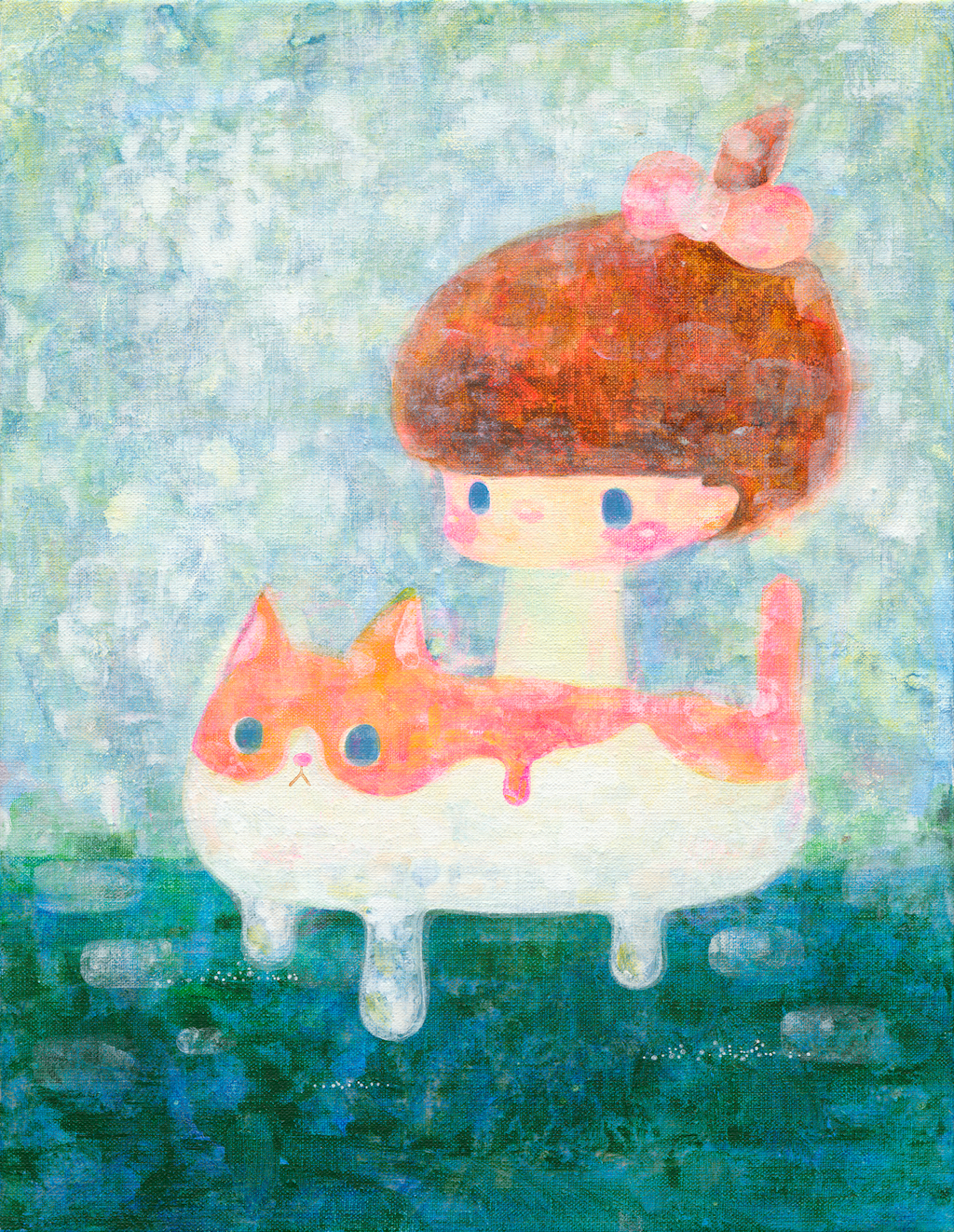 04漂浮貓貓.壓克力31X41。36,000