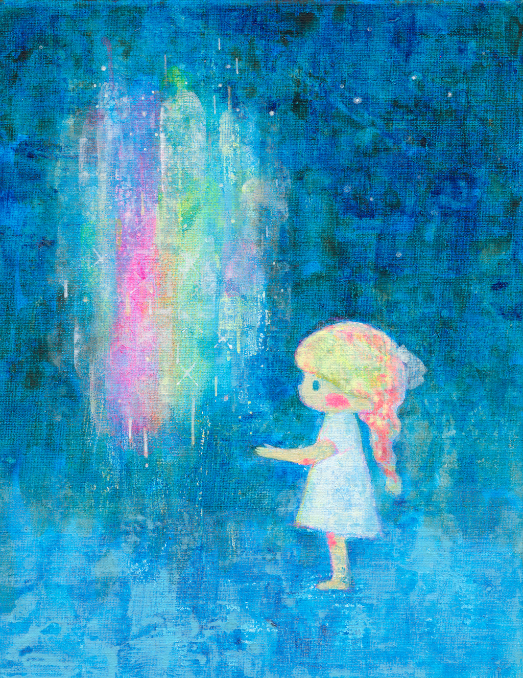 07夜裡的彩虹.壓克力.27X35。28,000