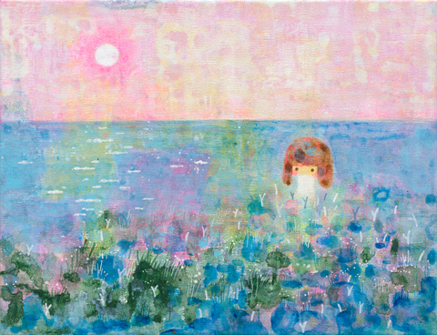 09海邊散步.壓克力.27X35。28,000