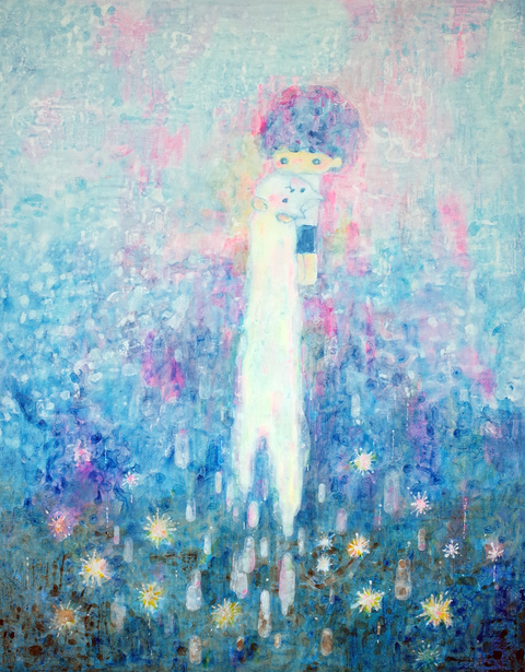 13抱貓的男孩.壓克力.116.5X91。160,000