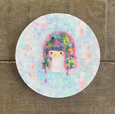 18雨滴女孩.壓克力.15X15。6,600