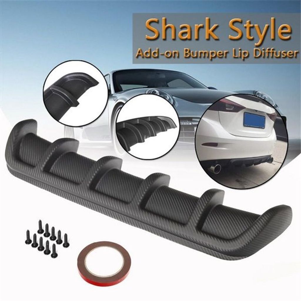 universal-lower-rear-body-bumper-diffuser-shark-fin-kit-pu-spoiler-carbon