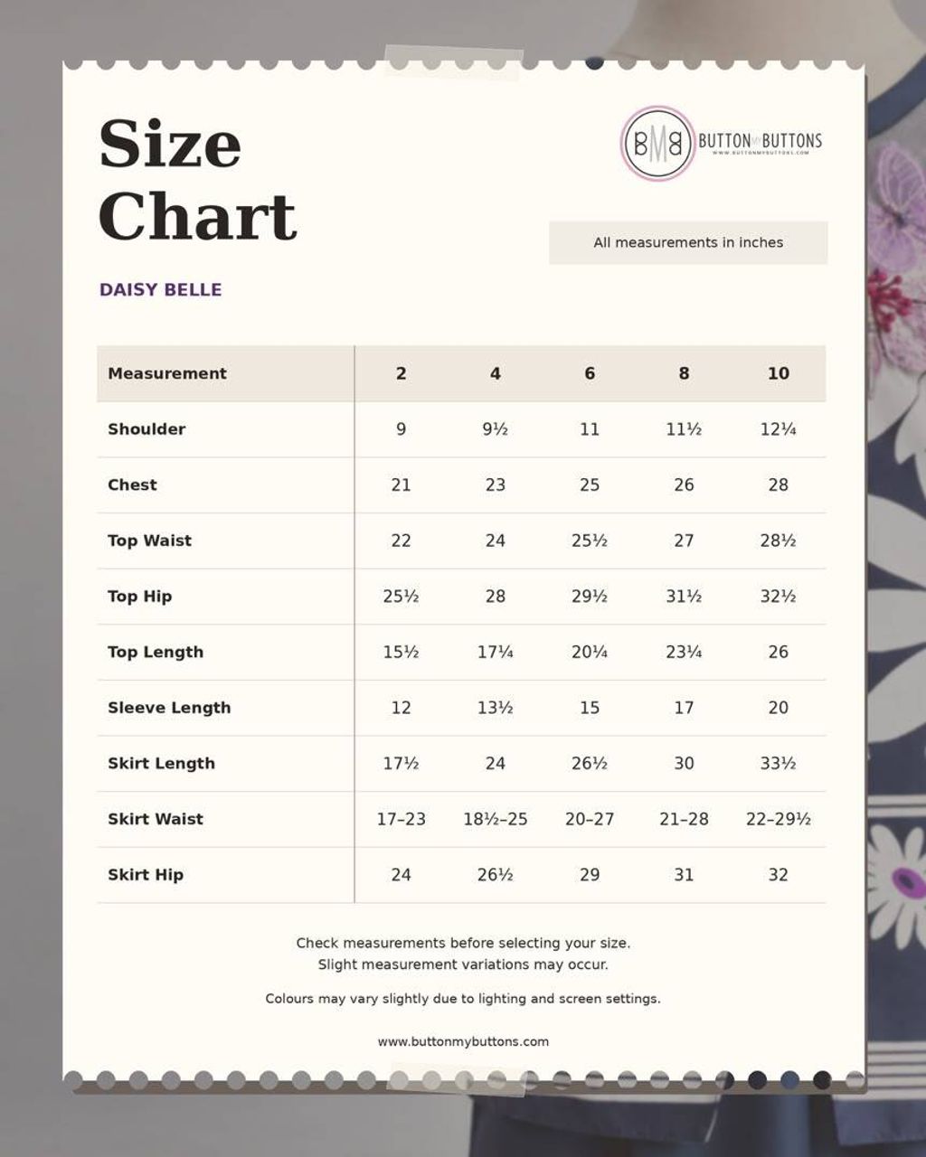 size chart