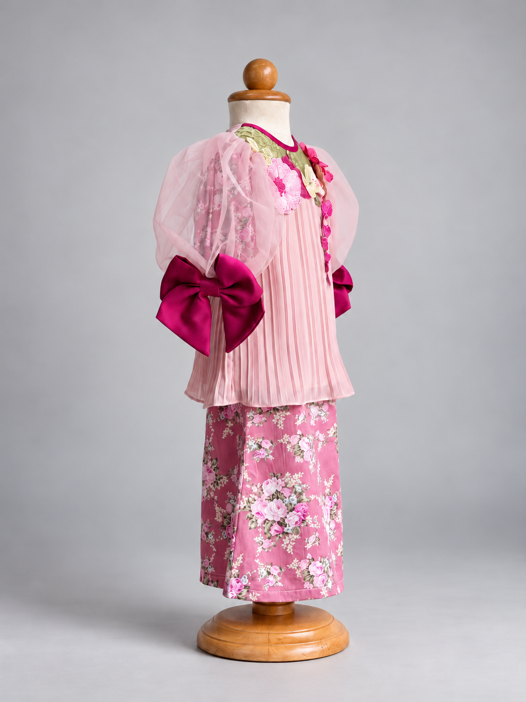 Pink Floral Dress Form Display