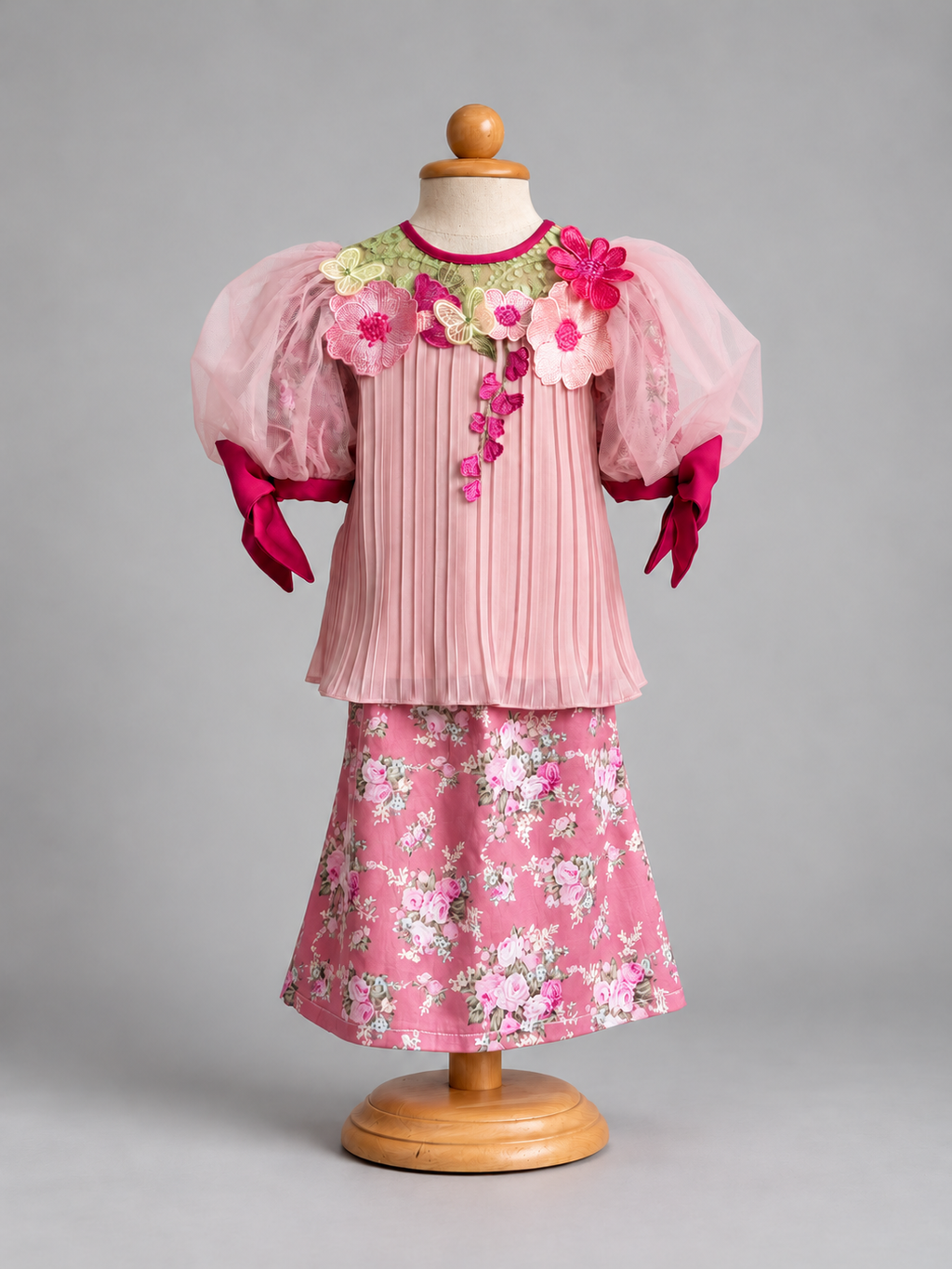 Pink Floral Child’s Mannequin Ensemble