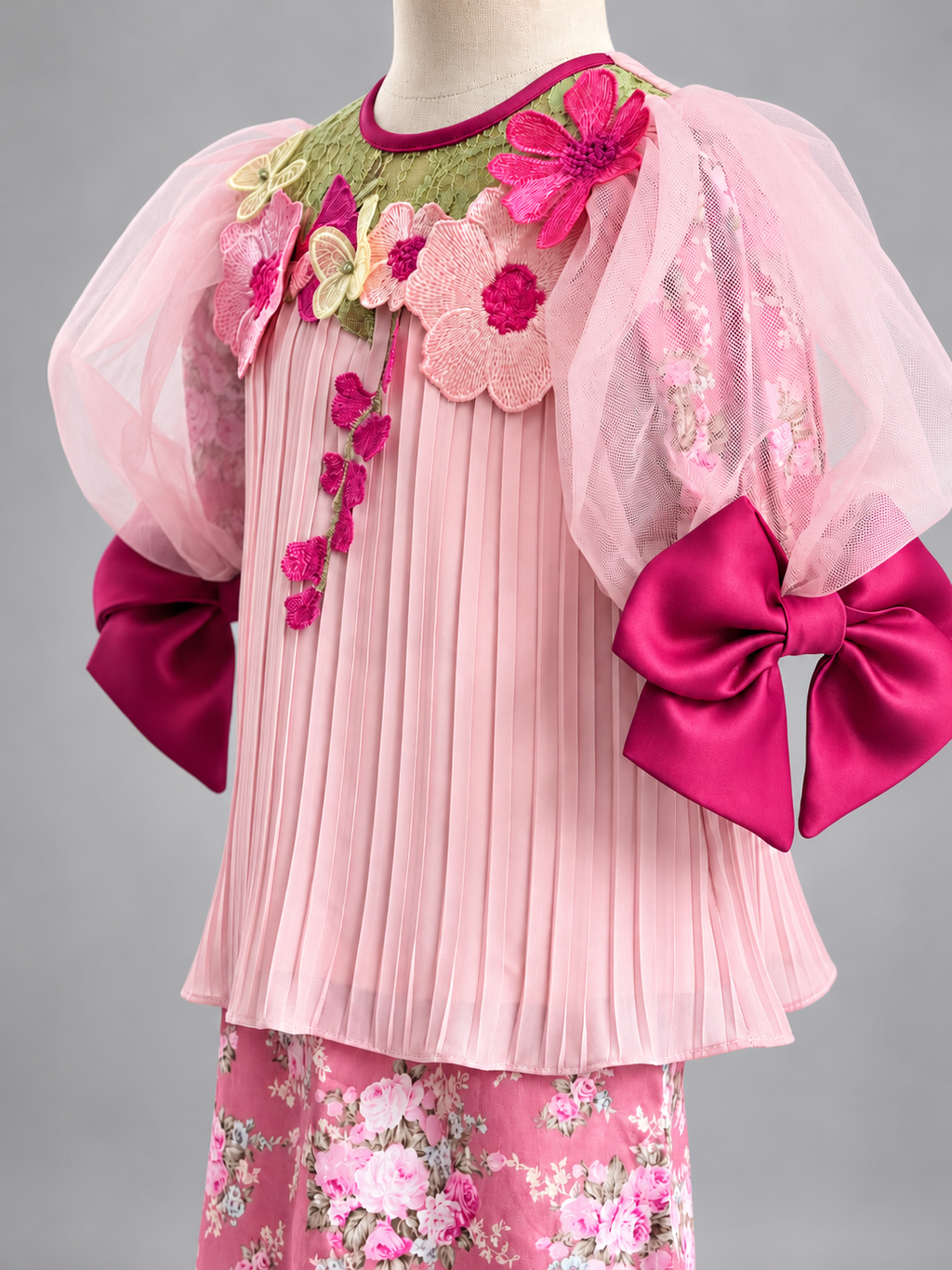 Pink Floral Girls’ Dress on Display