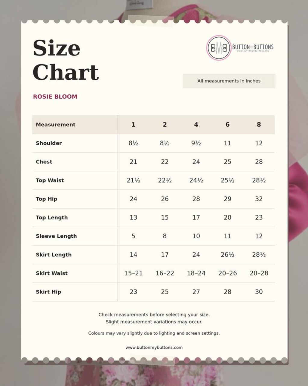 size chart