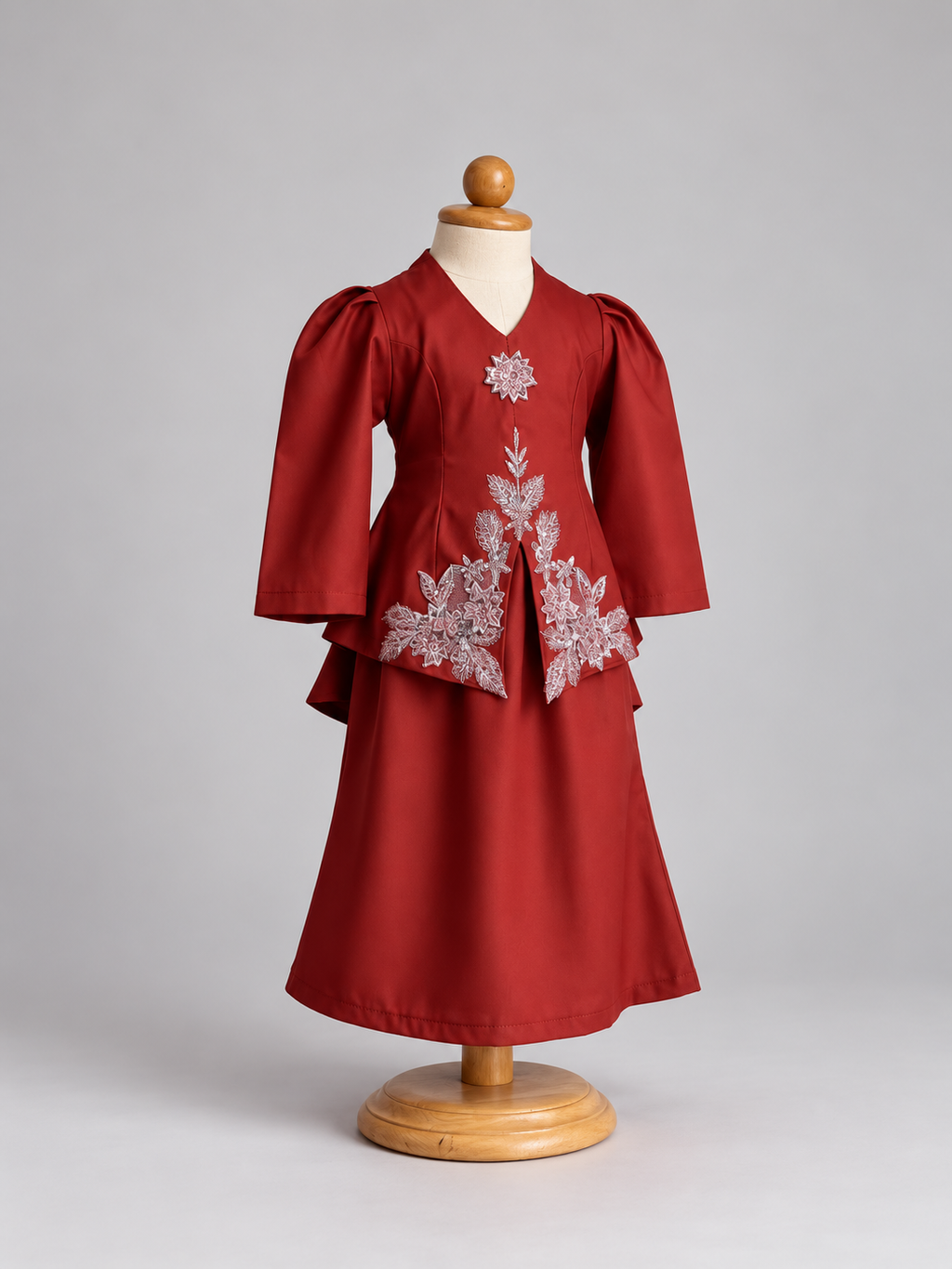 Burgundy Embroidered Child’s Formal Dress