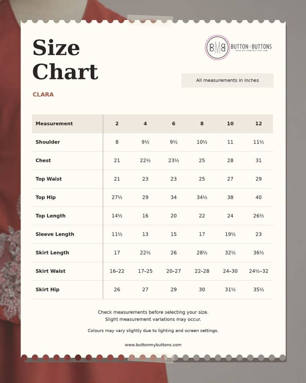 size chart
