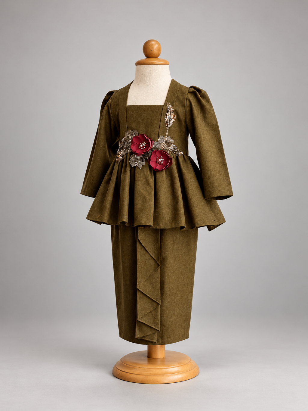 Olive Embellished Children’s Ensemble
